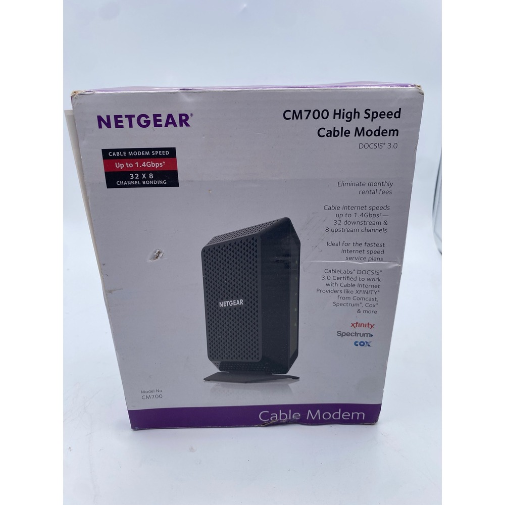 Netgear CM700 High Speed Cable Modem DOCSIS 3.0 32x8 CM700-100NAS Black